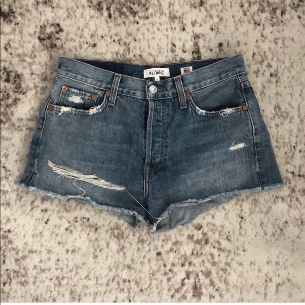 Re/done x solid and striped jean shorts